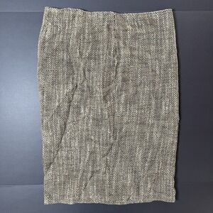 United Colors Benetton Pencil Skirt Tan Tweed Wool Blend Small Knee Length EU 46